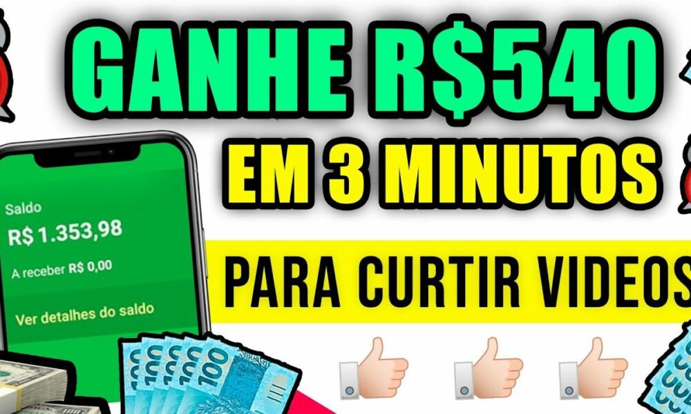 ESSE NOVO APP PAGA R$540 EM 3 MINUTOS PARA CURTIR VÍDEOS DO YOUTUBE 🤑 Como ganhar dinheiro online