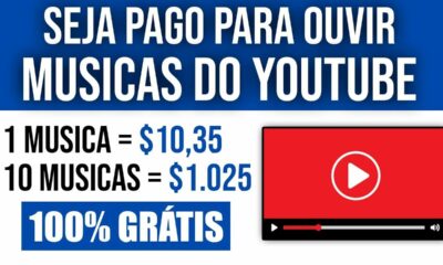 Ganhe $10.35 Ouvindo UMA Música no Youtube | Escute 100 Musicas = R$1.025,00 /Ganhar Dinheiro Online