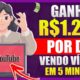 Ganhe $1.200 Por Dia do YouTube em APENAS 5 Minutos [PROVA de $500] Como Ganhar Dinheiro Online