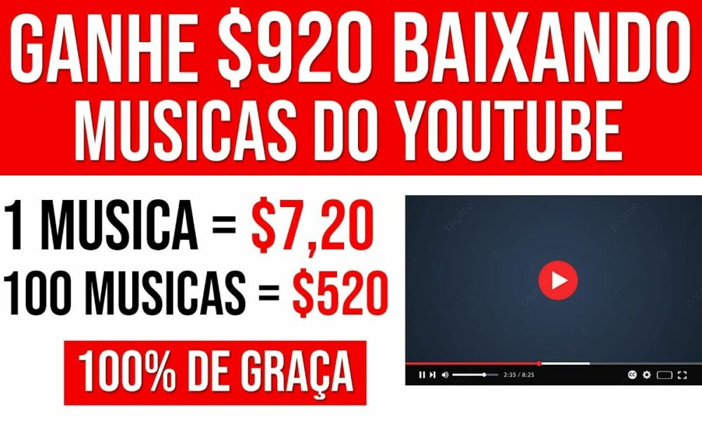 Ganhe $920 Baixando Músicas do Youtube [Baixe 70 Músicas = R$3.600,00] - Ganhar Dinheiro Online