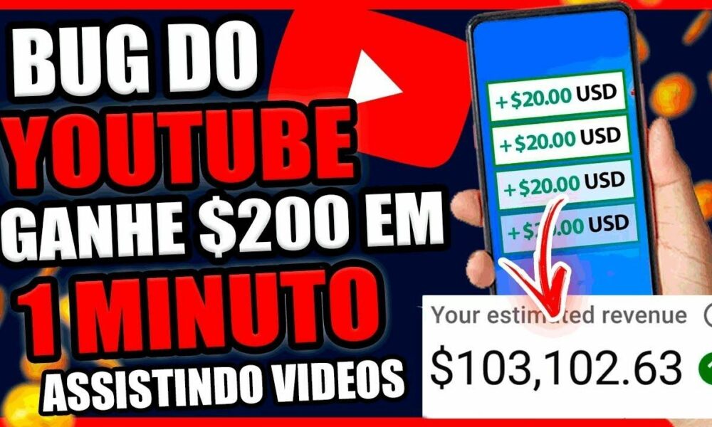 BUG do YOUTUBE Faça isso e Ganhe $200 em 1 MINUTO✅ Como Ganhar Dinheiro Assistindo Vídeos no YouTube