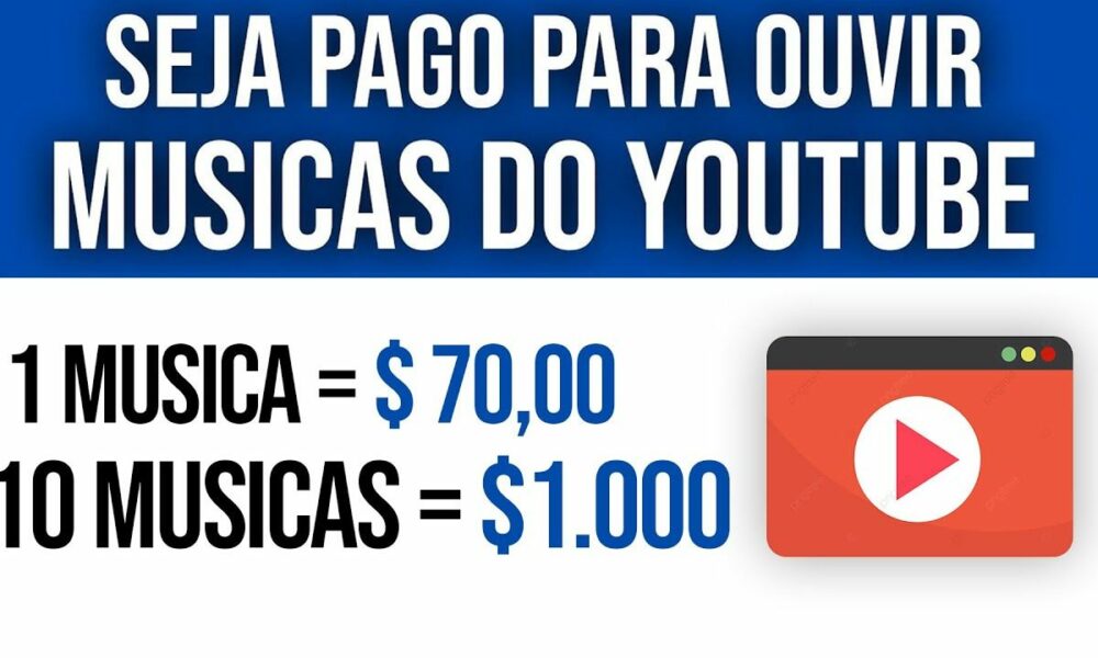 Ganhe $70.00 Ouvindo Músicas no Youtube | Escute 100 Musicas = $1.025,00/Como Ganhar Dinheiro Online