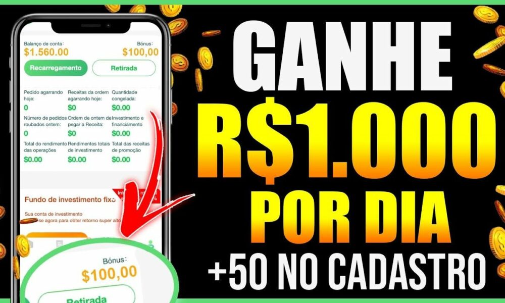 Ganhe R$1000,00 por DIA + R$50,00 NO CADASTRO [NOVO APP PAGANDO] Como Ganhar Dinheiro na Internet