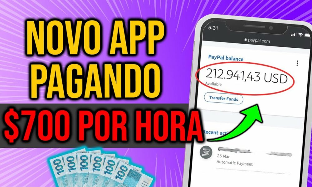 [VAZOU] NOVO APP PAGANDO R$700 REAIS POR HORA (Prova de Pagamento) Como Ganhar Dinheiro na Internet