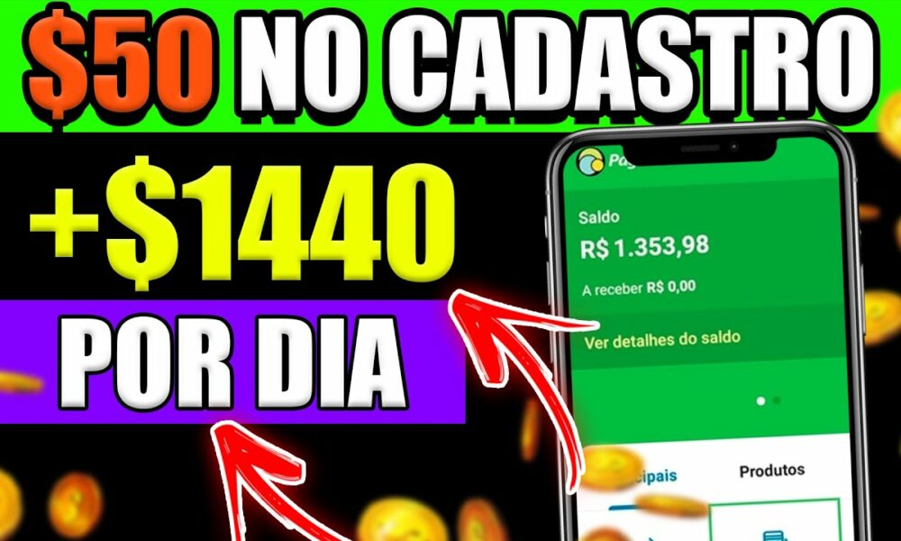 APP PAGA $1.440,00 NO PIX + GANHE $50,00 no CADASTRO/Como Ganhar Dinheiro - App Pagando no Cadastro