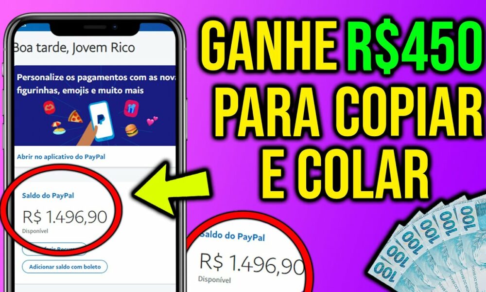 🔴APP PARA GANHAR DINHEIRO PAGA R$450 TODO DIA PARA COPIAR E COLAR/ Como Ganhar Dinheiro na Internet