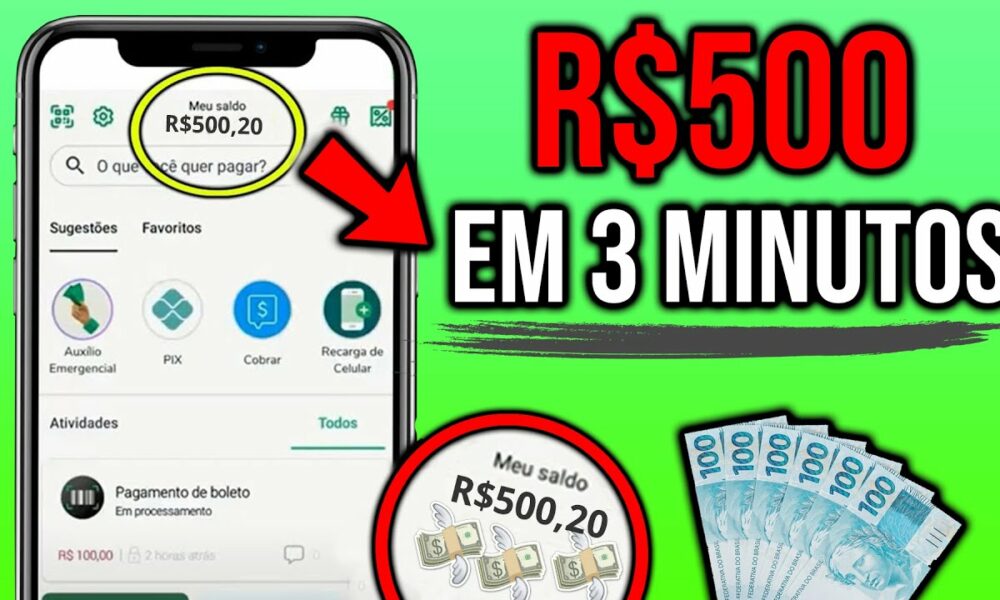 Como Ganhar R$500 Reais EM 3 MINUTOS - NOVO APP PAGANDO