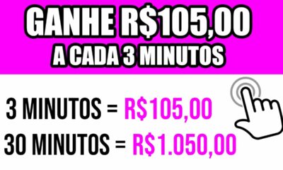 GANHE R$105 A CADA 3 MINUTO NESSE APP SEM PARAR +Prova de Pagamento/como ganhar dinheiro na internet