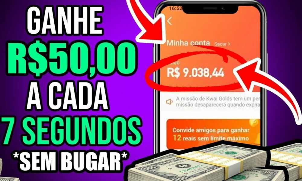 Ganhe $50,00 A Cada 7 Segundos no KWAI [SEM BUGAR E SEM CONVIDAR] Como Ganhar Dinheiro no Kwai