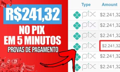 Ganhe AGORA🚨R$241,32 no Pix EM 5 MINUTOS (Prova de Pagamento) Como Ganhar Dinheiro na Internet