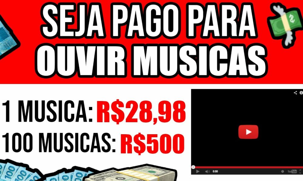 Ganhe R$26,98 POR CADA MÚSICA QUE VOCÊ OUVIR NO YOUTUBE (100 músicas = $520) Ganhar dinheiro online