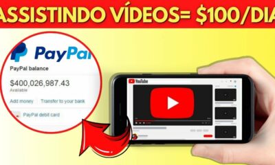 Ganhe dinheiro com o PayPal assistindo vídeos no YouTube (5 vídeos = R$100) Ganhar Dinheiro Online