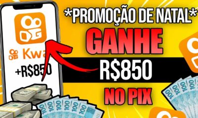 🔴MEGA URGENTE! PROMOÇÃO de NATAL no KWAI paga R$850 no PIX de GRAÇA - Como Ganhar Dinheiro no Kwai