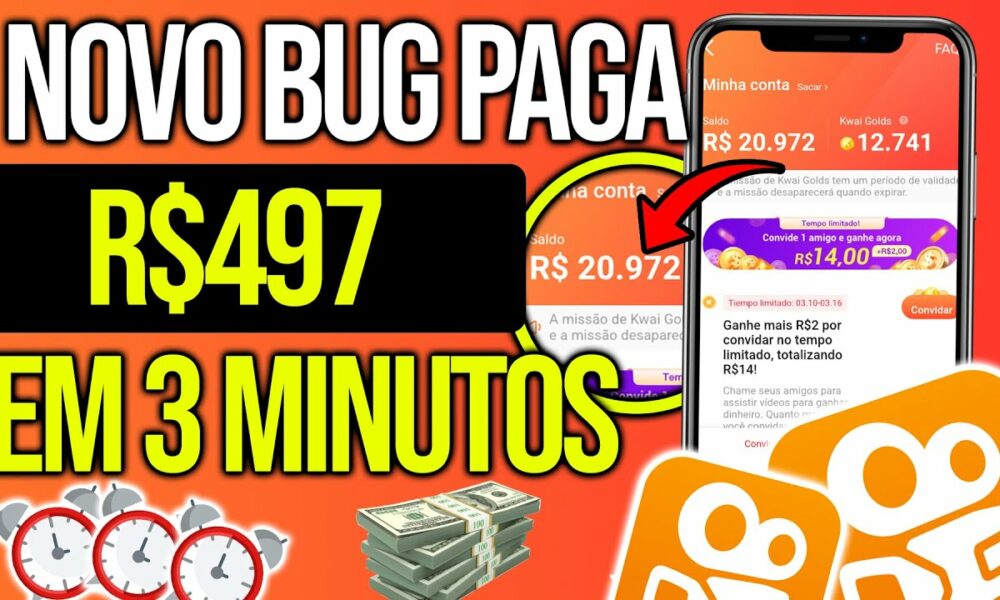 😱NOVO BUGUE DO KWAI PAGA $497 EM APENAS 3 MINUTOS (PROVEI) Como Ganhar Dinheiro no Kwai 2021