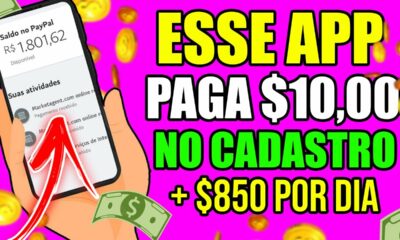 ($10,00 REAIS NO CADASTRO +$850 NO DIA) GANHE DINHEIRO NO CADASTRO VIA PIX✅ App Pagando no Cadastro