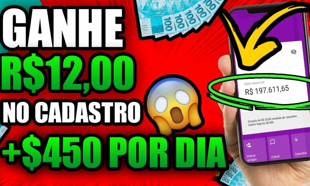 CADASTRE E GANHE R$12 NO PIX + R$450 POR DIA/ Esse PAGA Na HORA 🤑 como ganhar dinheiro na internet