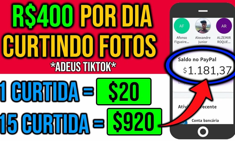 FIM DO TIKTOK NOVO APP PARA GANHAR DINHEIRO PAGA $400 PARA CURTIR FOTOS/ Ganhar Dinheiro na Internet