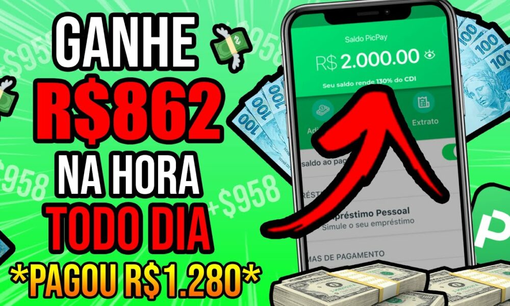 PAGOU R$1.280,00🤑ESSE NOVO APP PAGA $862,00 NO PIX NA HORA/Como Ganhar Dinheiro na Internet