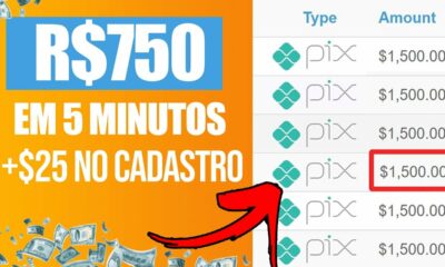 Saque $750 em 5 Minutos NESSE APP +GANHE $25 NO CADASTRO E JA PODE SACAR/Ganhar Dinheiro na Internet