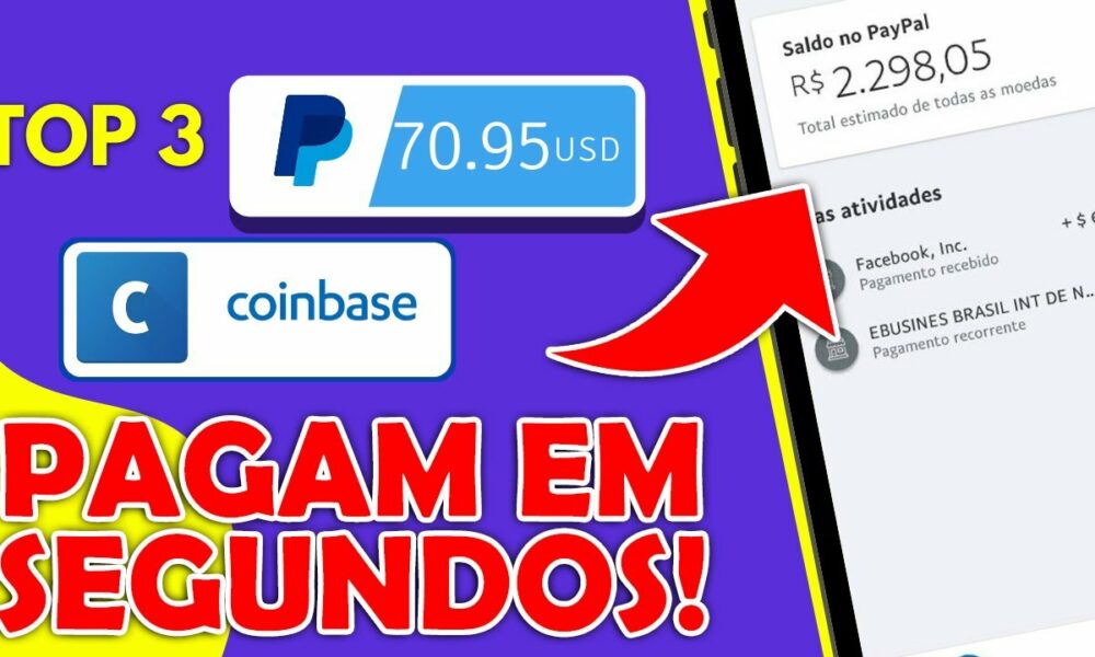 SAQUE NA HORA - 3 Apps MAIS RÁPIDO Para Ganhar Dinheiro no PayPal - Ganhar Dinheiro Online