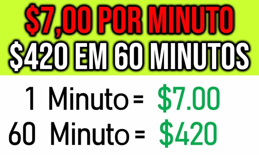 GANHE $7,00 +POR MINUTO ($420 em 60 minutos) App para ganhar dinheiro/Como Ganhar Dinheiro no Paypal