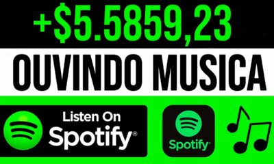 Receba R$5.589,23 Para Ouvir Música do Spotify (PROVADO) Como Ganhar Dinheiro na Internet