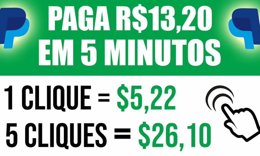 [PAGOU EM 1 MINUTO] Ganhe $13.20 em 5 Minutos Clicando no seu Celular (+PROVA) Como Ganhar Dinheiro