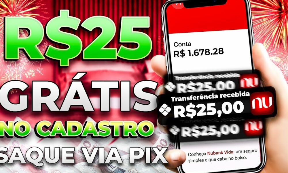 🤑GANHE R$25,00 REAIS NO CADASTRO VIA PIX -NOVO APP PAGANDO POR CADASTRO 2023 -CADASTRE E GANHE 2023