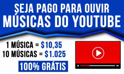 Ganhe $10.35 Ouvindo UMA Música no Youtube | Escute 100 Musicas = R$1.025,00 /Ganhar Dinheiro Online