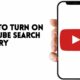 HOW TO TURN ON YOUTUBE SEARCH HISTORY
